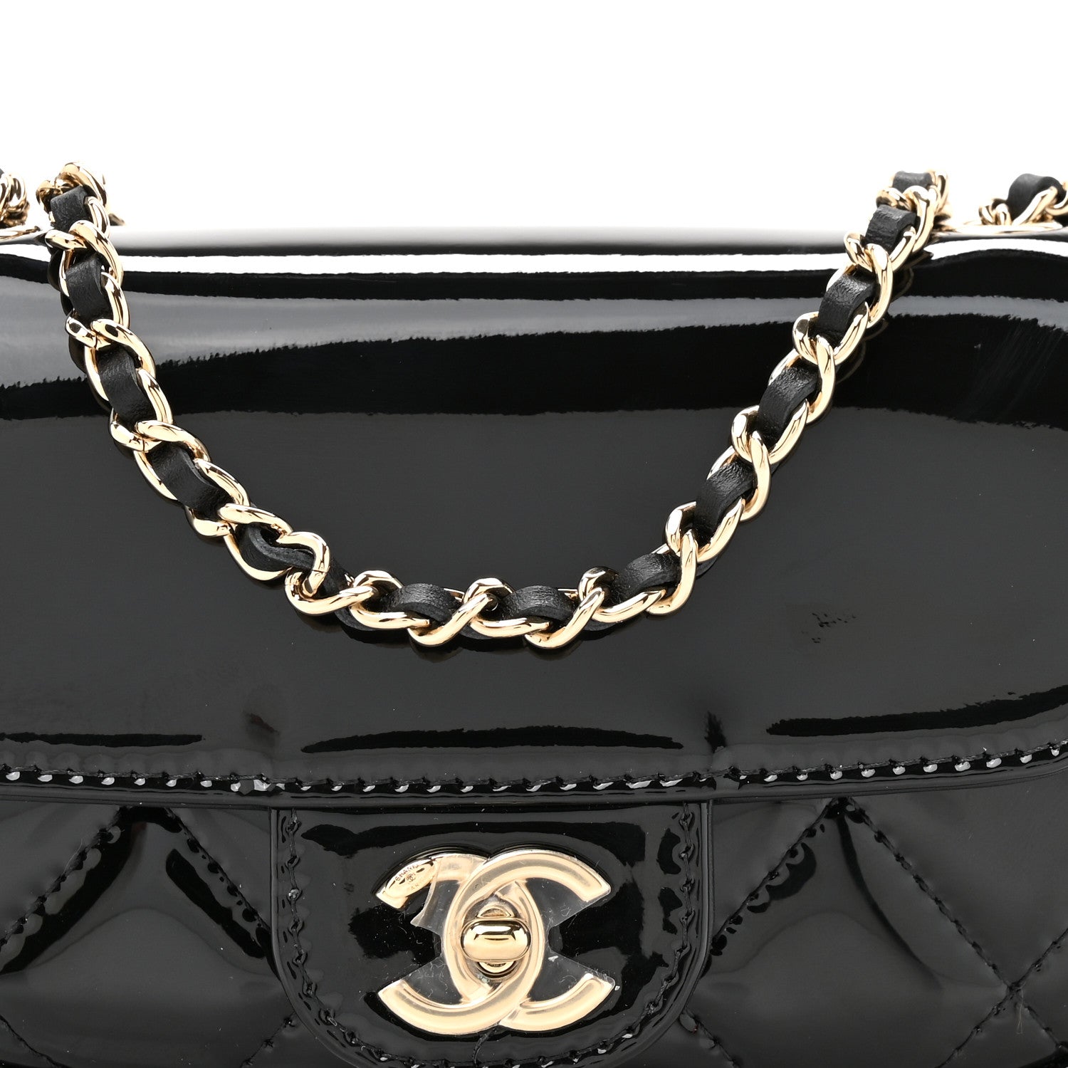 Chanel Patent Calfskin Quilted Mini Flap Black 9 of 11