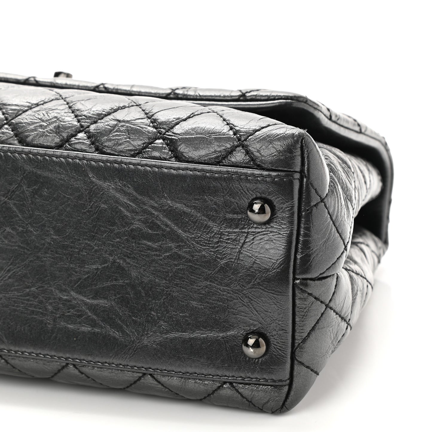 Aged Calfskin Quilted Small Coco Handle Flap So Black