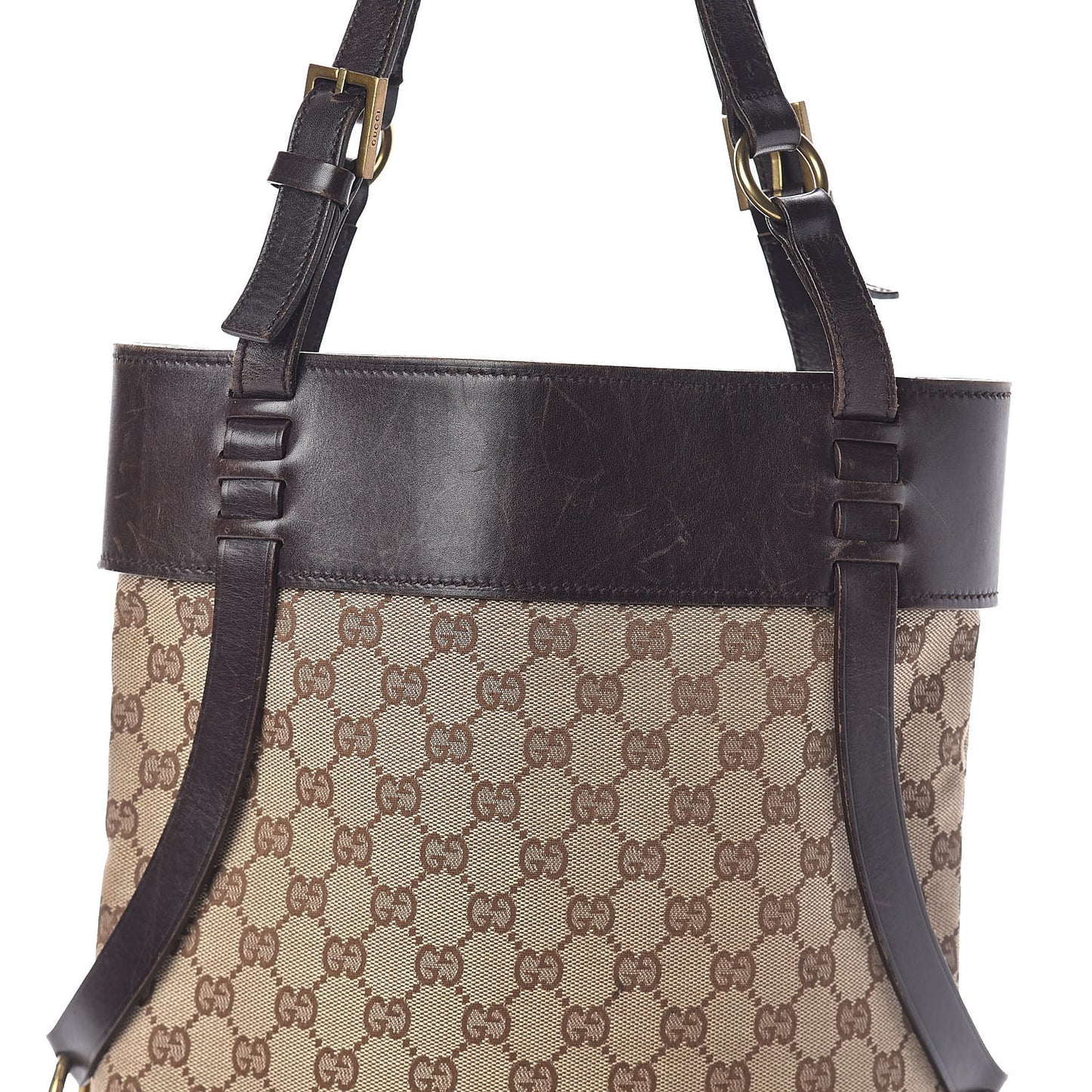 Monogram Calfskin Tote Dark Brown