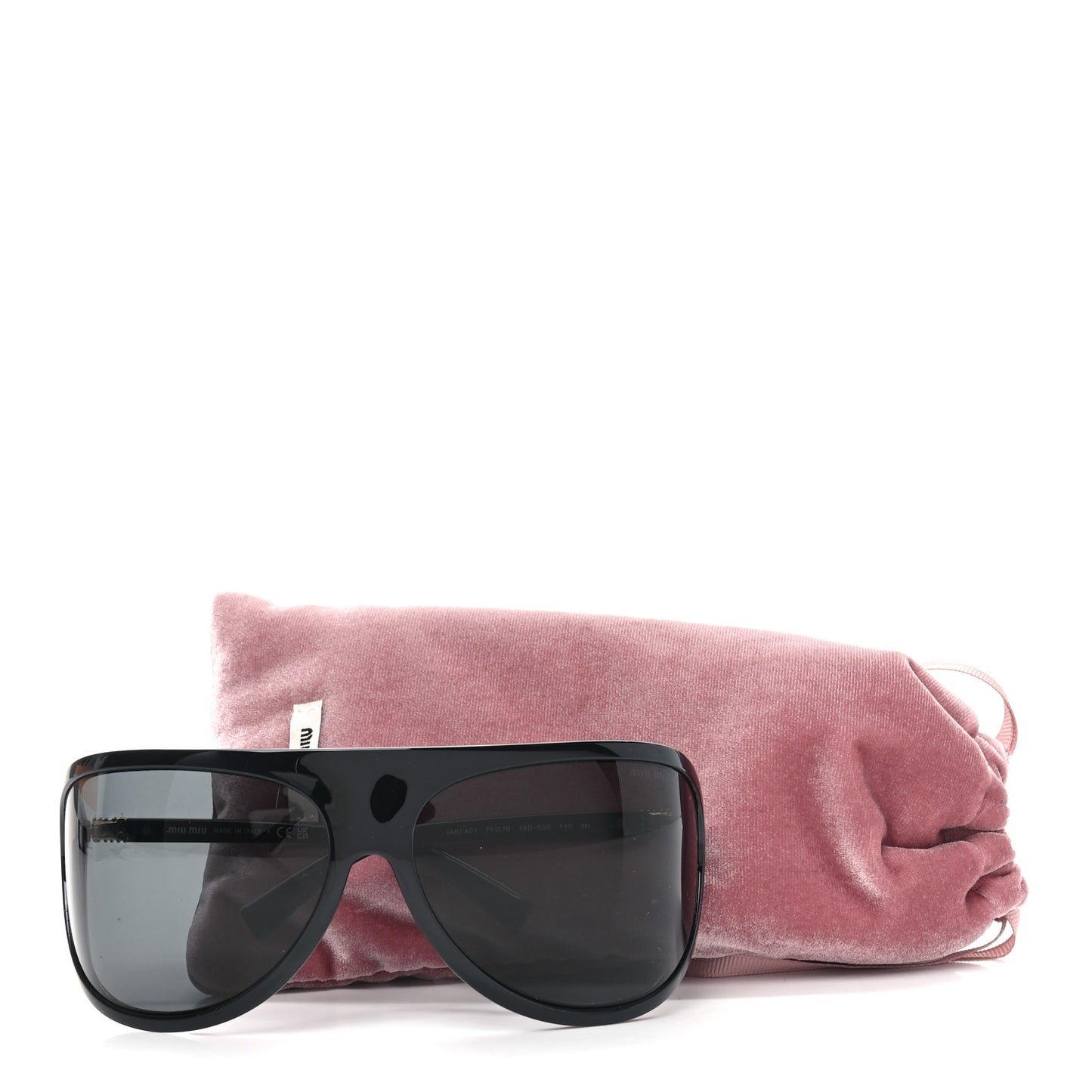 Acetate Shield Sunglasses SMU A01 Black