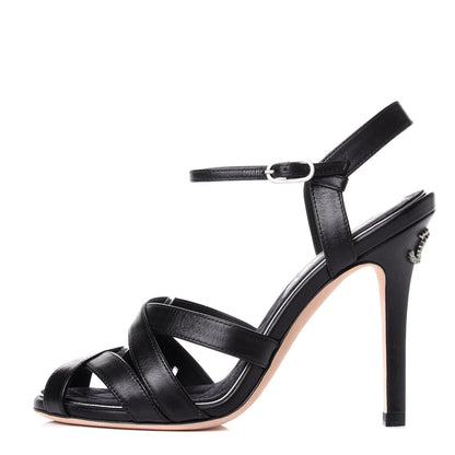 Chanel Lambskin CC Moonlight Strappy Sandals 36 Black 1 of 9