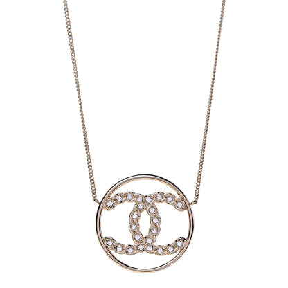 Chanel Baguette Crystal High Society CC Pendant Necklace Gold 1 of 5