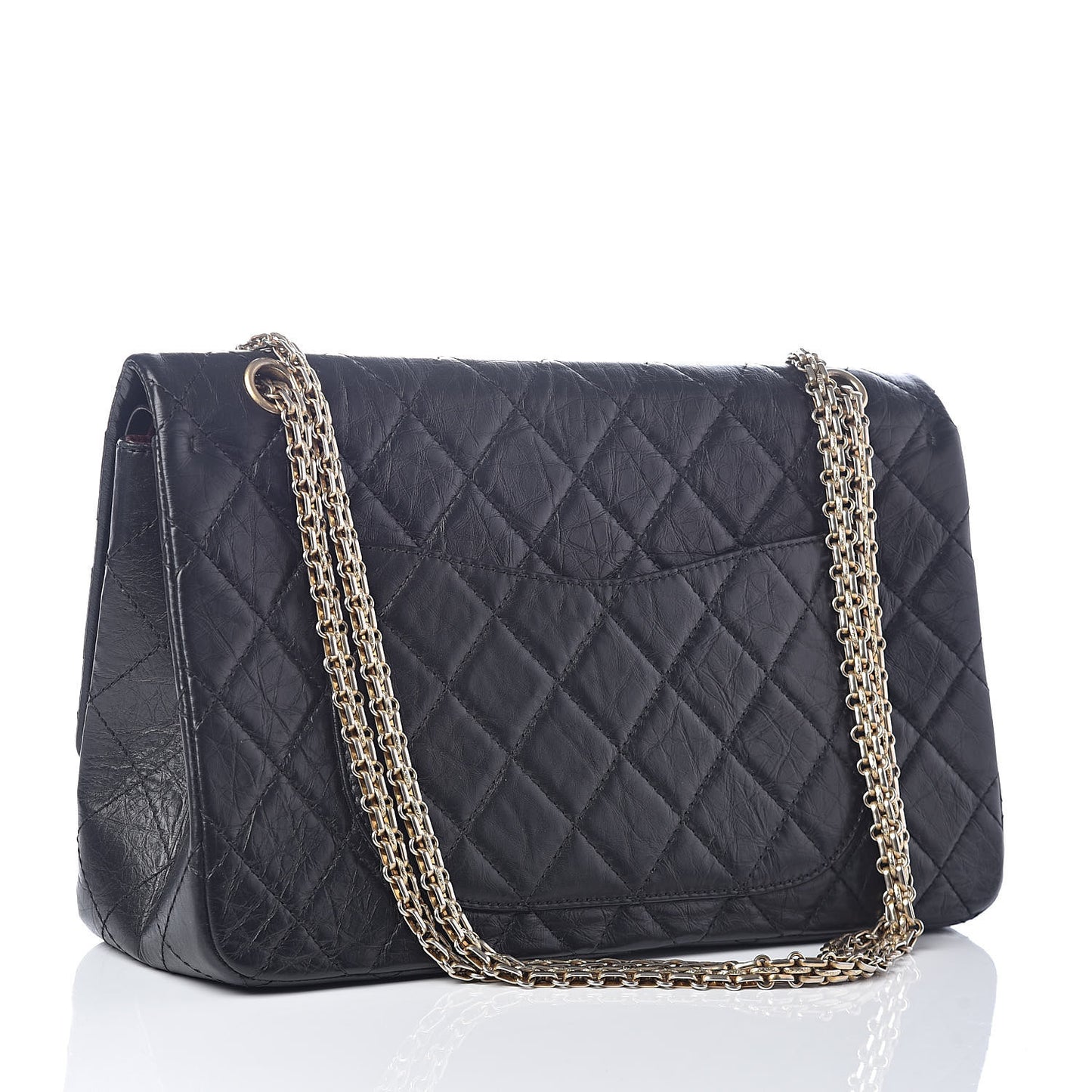 Aged Calfskin Quilted 2.55 Reissue 227 Flap Black