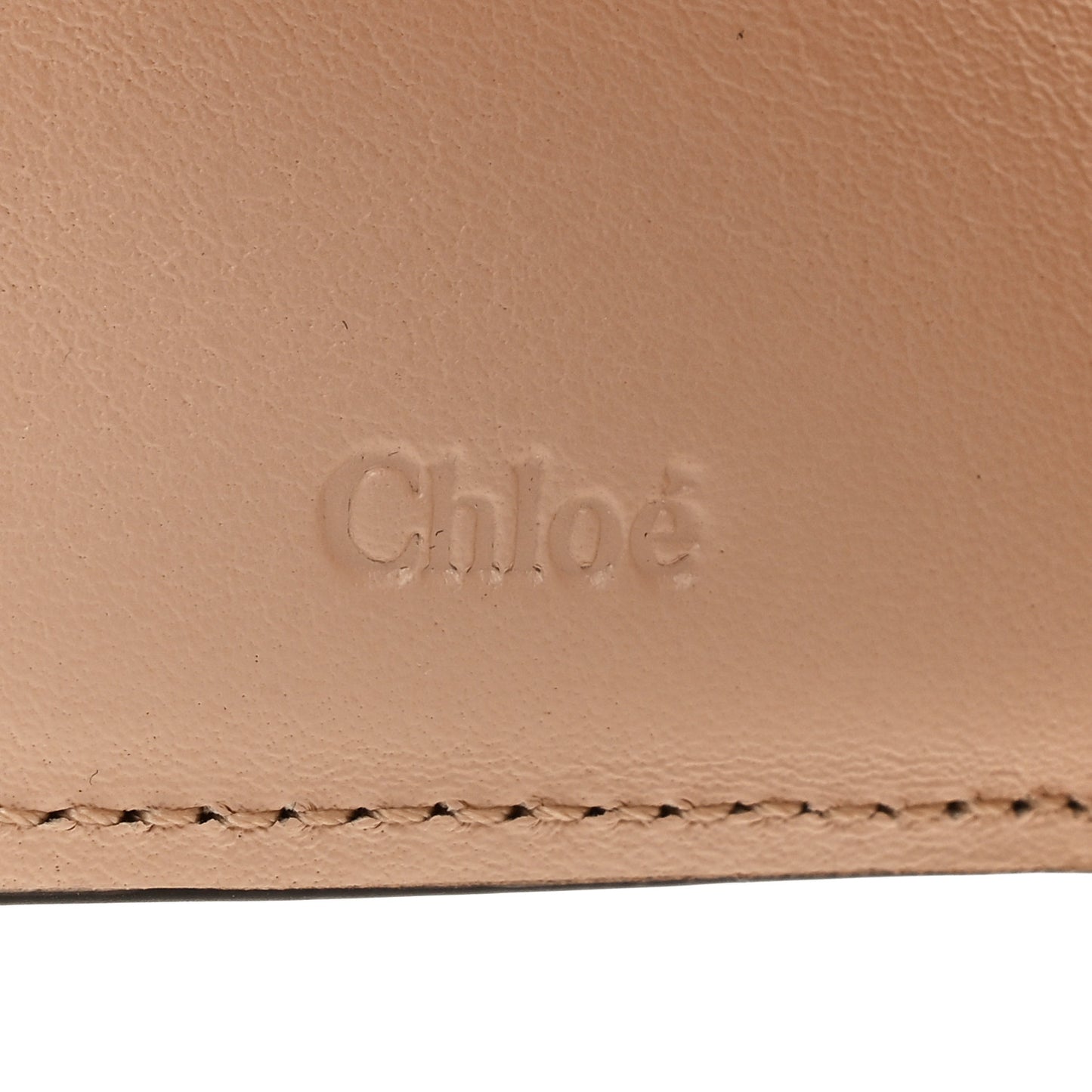 Calfskin Alphabet Mini Trifold Wallet Cement Pink