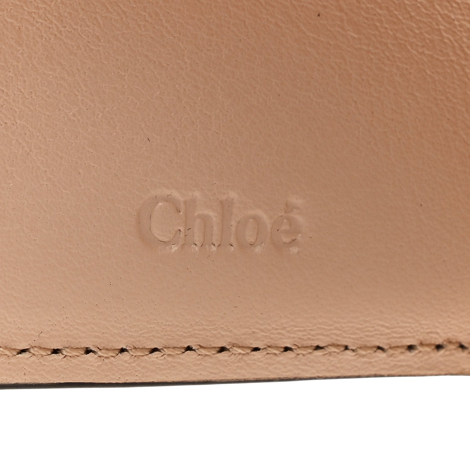 Chloe Calfskin Alphabet Mini Trifold Wallet Cement Pink 6 of 6