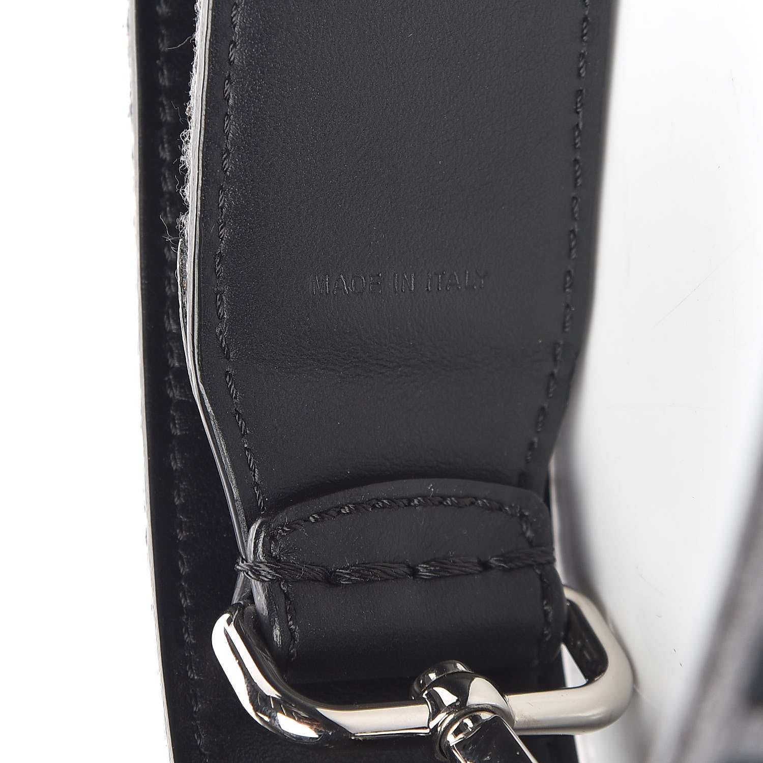 Fendi Fabric Calfskin FF Strap You Grey Black 4 of 4