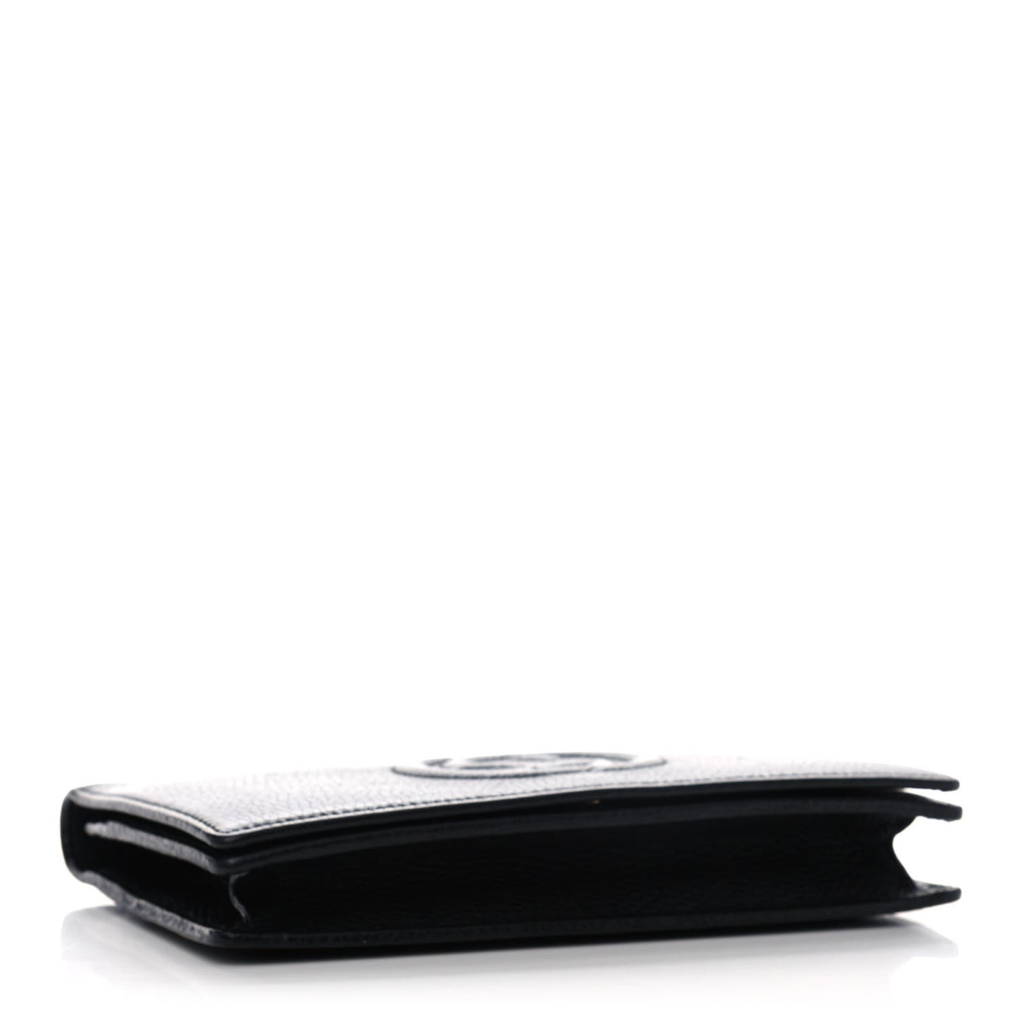 Pebbled Calfskin Soho Wallet on Chain Black