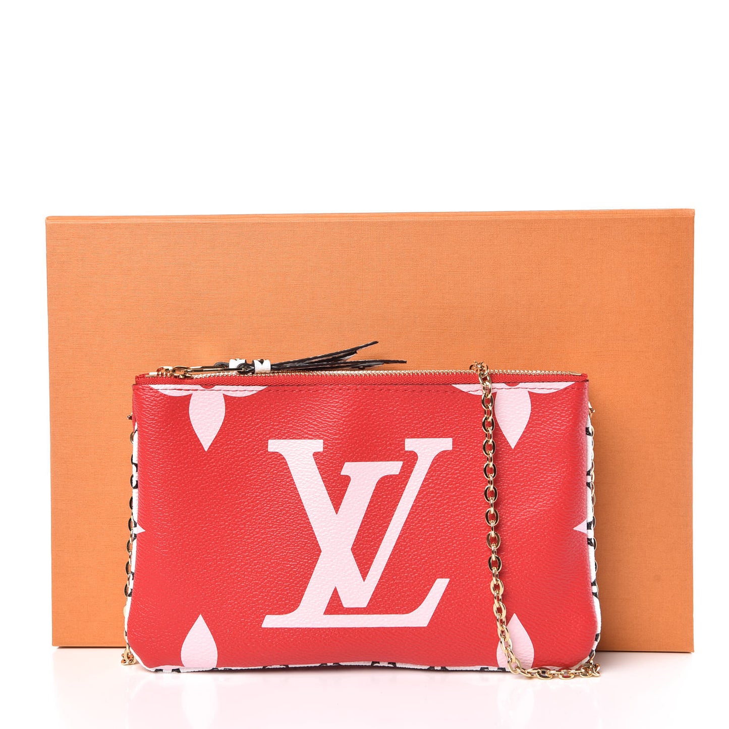 Monogram Giant Double Zip Pochette Rouge