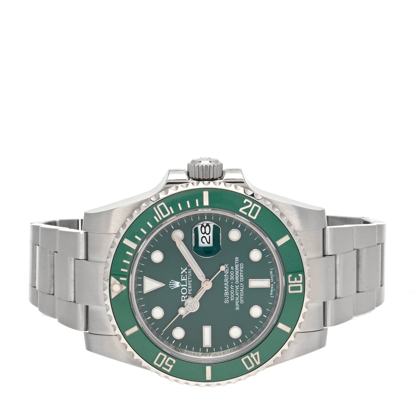 Stainless Steel 40mm Oyster Perpetual Submariner Date Hulk Watch Green 116610LV