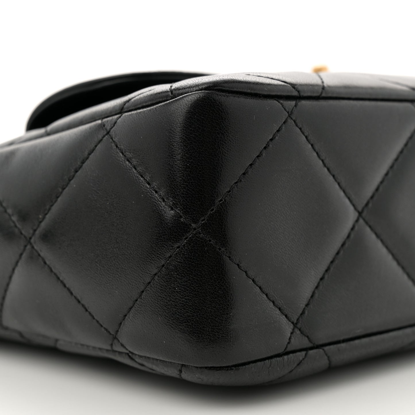 Lambskin Quilted Clutch Large Flap Bag Black