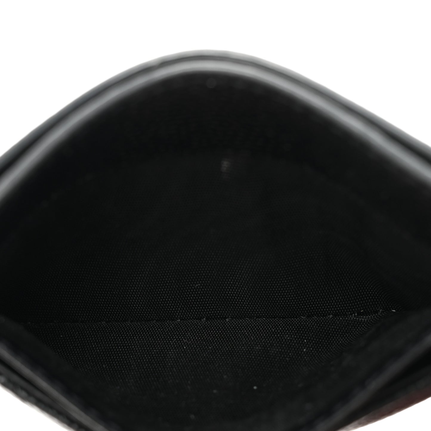 Grain De Poudre Matelasse Chevron Monogram Credit Card Case Black