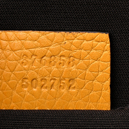 Gucci Pebbled Calfskin Large Bamboo Clutch Yellow 7 of 9