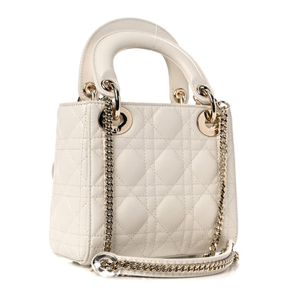 Christian Dior Lambskin Cannage Mini Lady Dior White 3 of 9