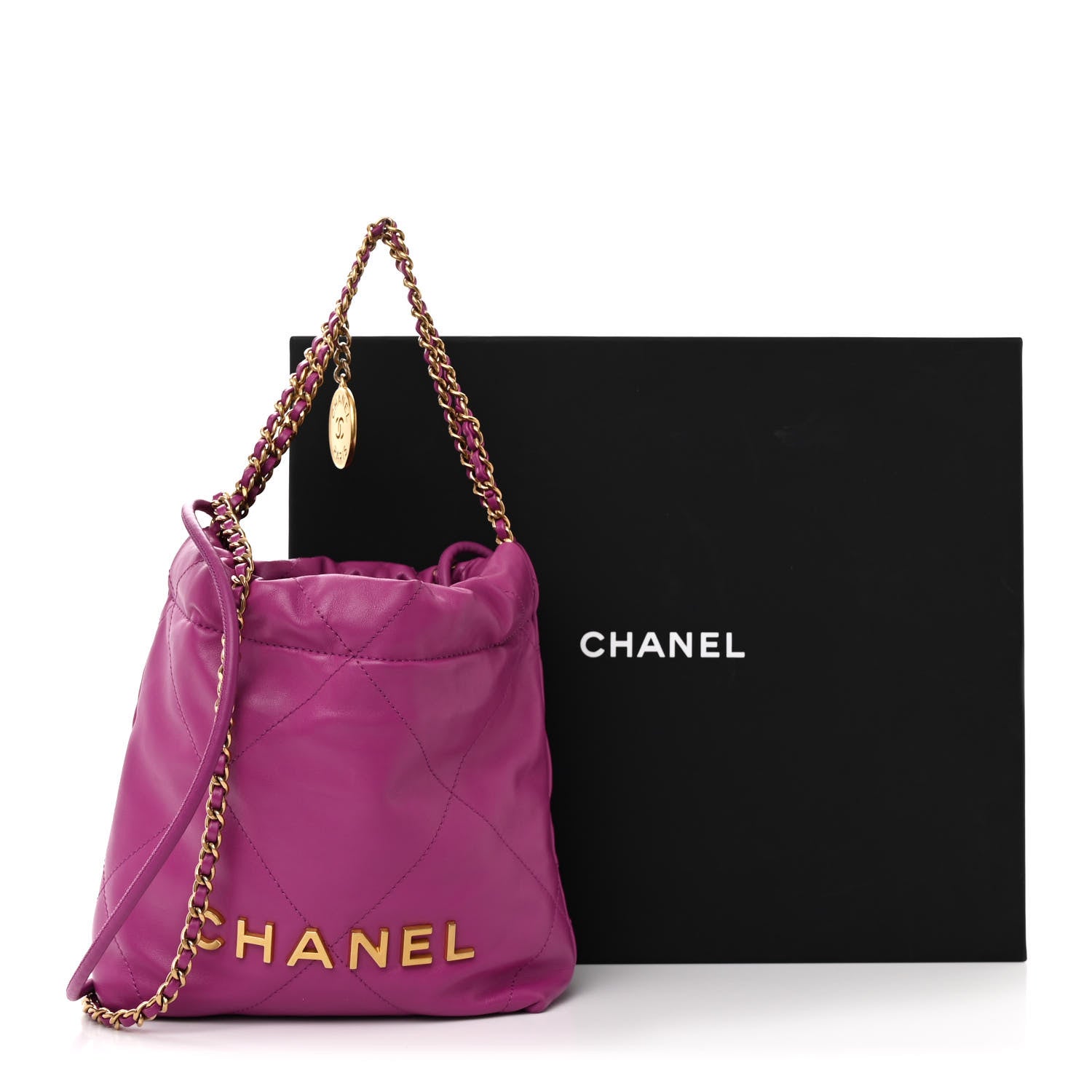 Chanel Shiny Calfskin Quilted Mini Chanel 22 Purple 11 of 11