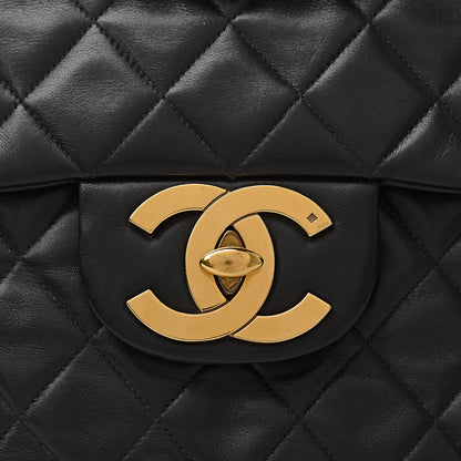 Chanel Lambskin Quilted XL Jumbo Single Flap Black 17 of 17