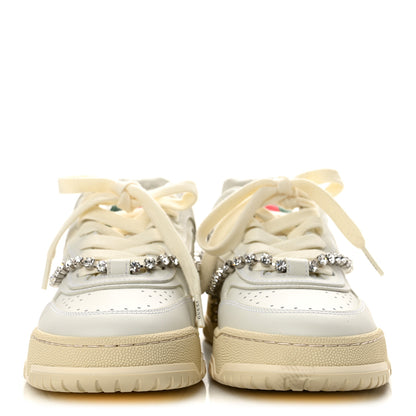 Gucci Calfskin Womens Re-Web Removable Crystal Sneakers 36 White 3 of 10