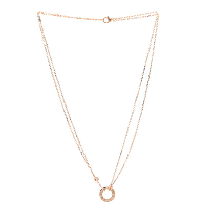 Cartier 18K Pink Gold 2 Diamond LOVE Necklace 3 of 6