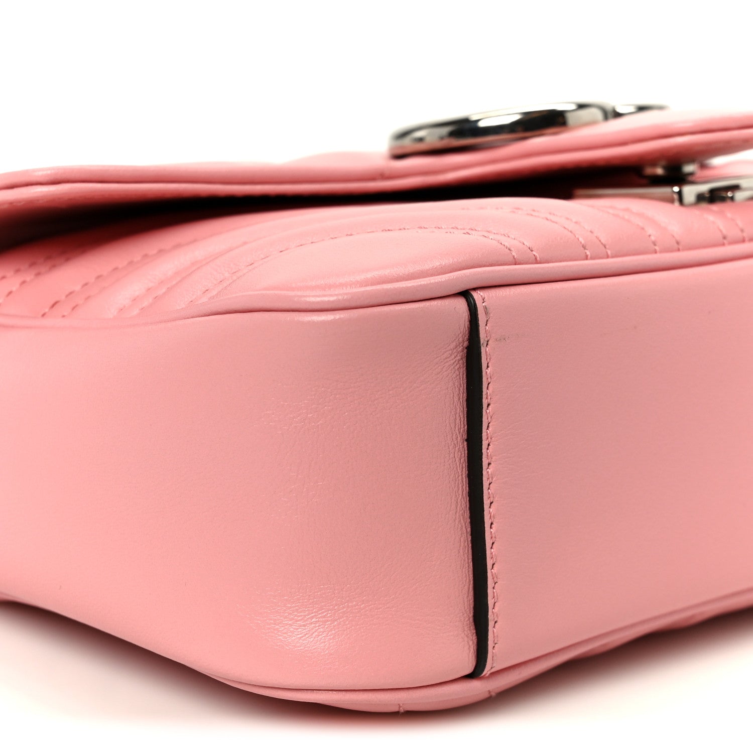 Gucci Calfskin Matelasse Mini GG Marmont Shoulder Bag Wild Rose 9 of 10