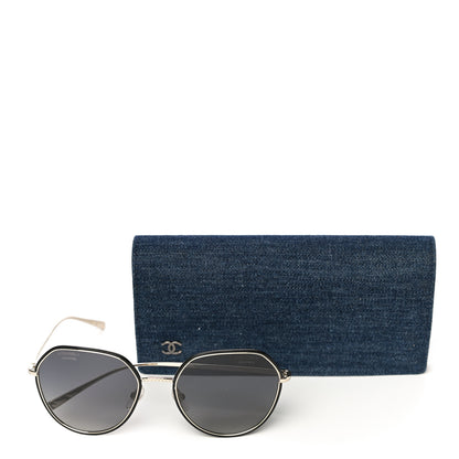 Chanel Round Sunglasses 4251-J Gold Black 8 of 8