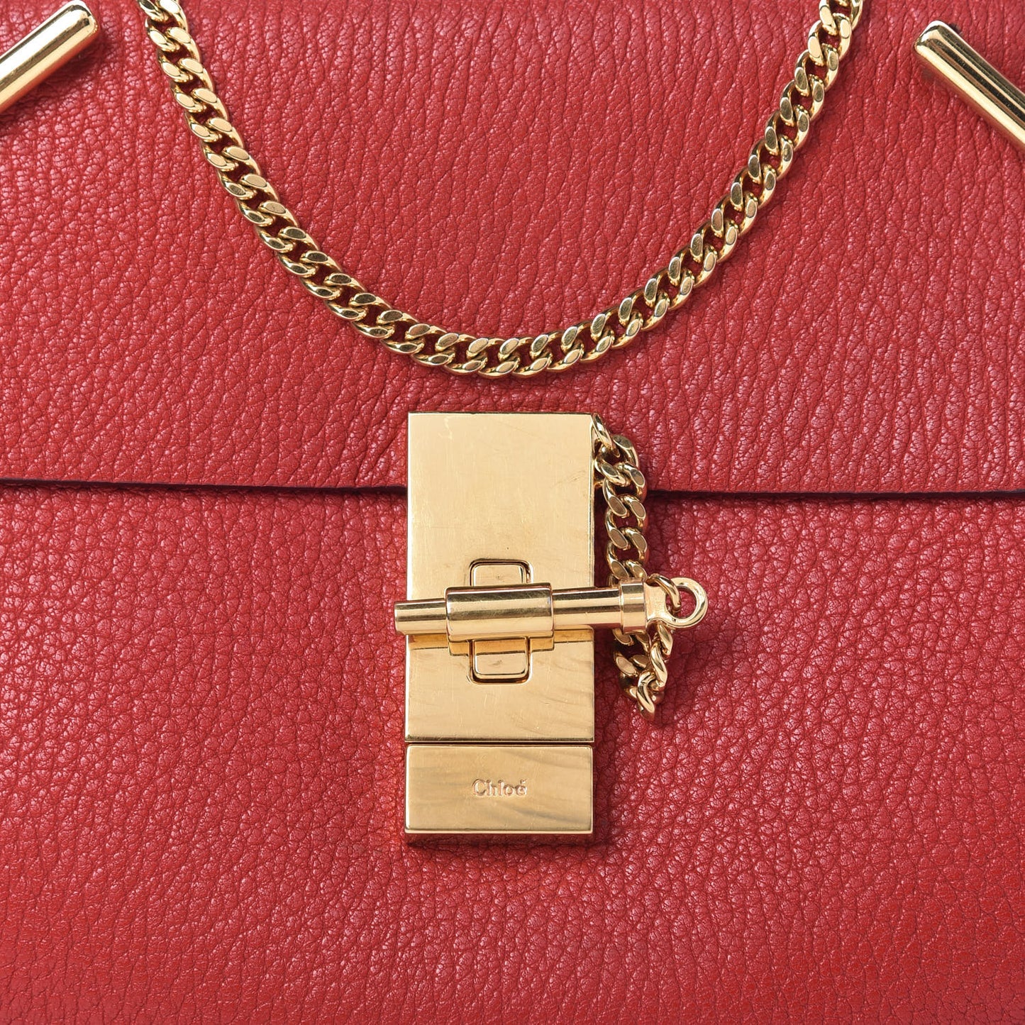 Grained Lambskin Mini Drew Shoulder Bag Plaid Red