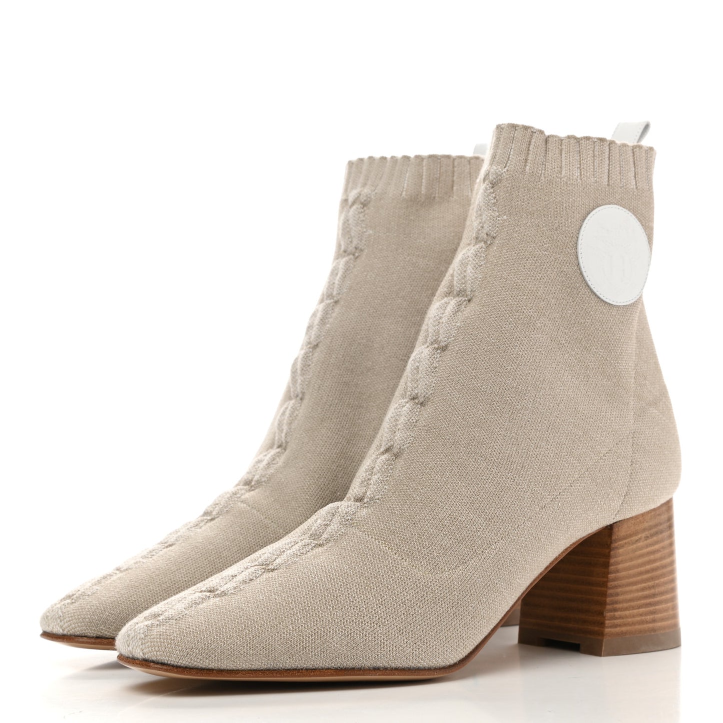 Knit Calfskin Volver 60 Ankle Boots 39.5 Nocciola