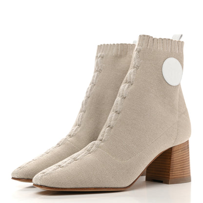 Hermes Knit Calfskin Volver 60 Ankle Boots 39.5 Nocciola 3 of 9