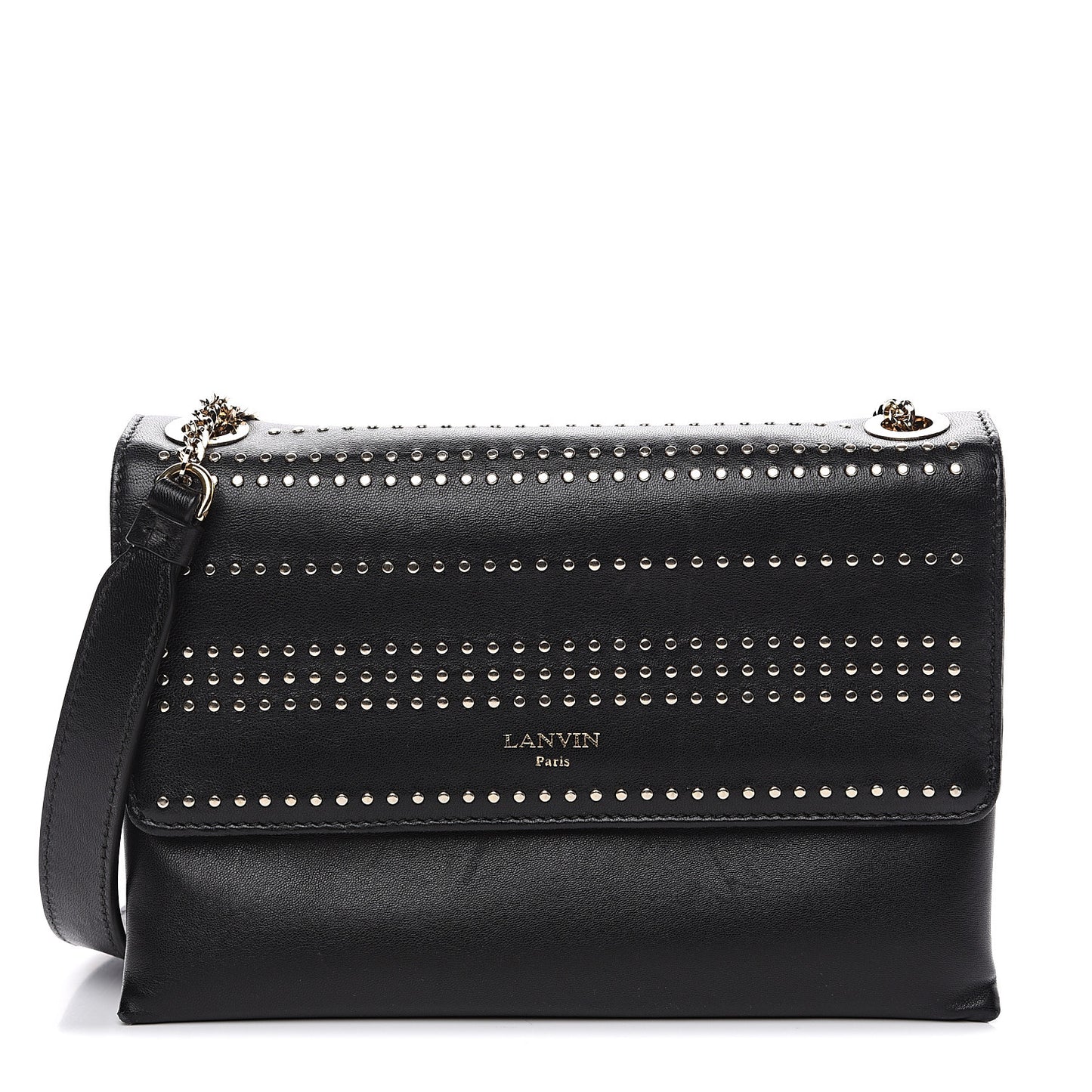 Lambskin Studded Mini Sugar Flap Shoulder Bag Black