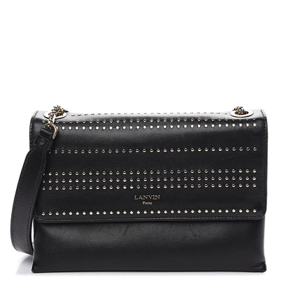 Lanvin Lambskin Studded Mini Sugar Flap Shoulder Bag Black 1 of 11
