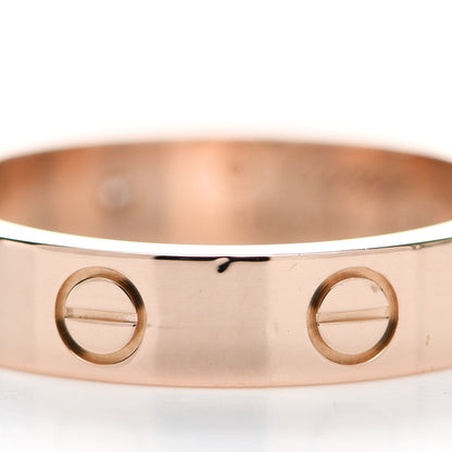 Cartier 18K Pink Gold Diamond 4mm LOVE Wedding Band Ring 52 6 6 of 7