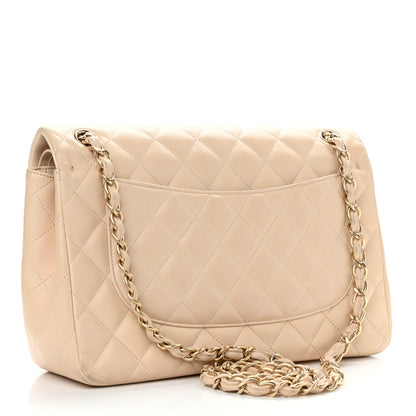 Chanel Lambskin Quilted Jumbo Double Flap Beige Clair 3 of 14