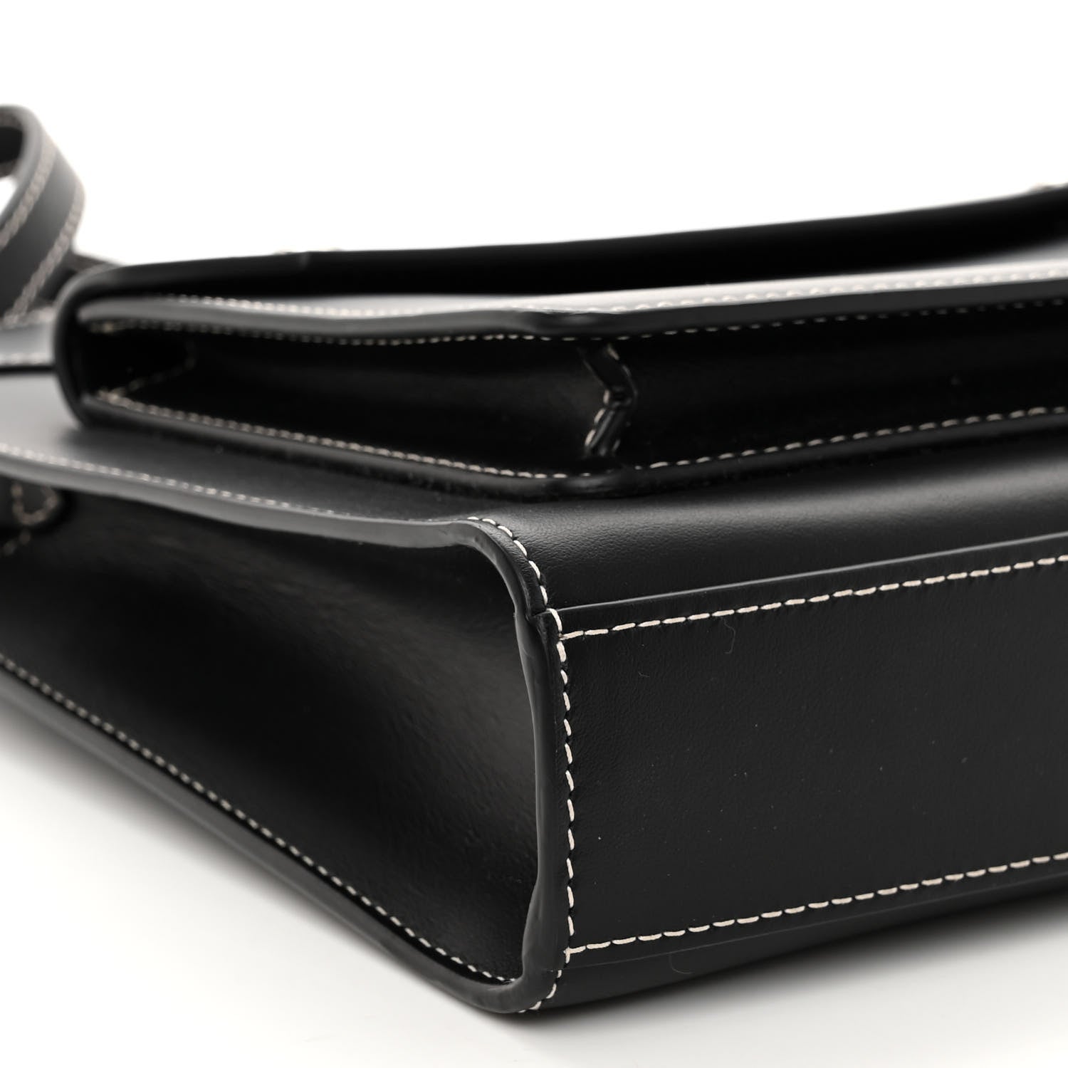 Burberry Smooth Calfskin Topstitched Mini Pocket Bag Black 7 of 8