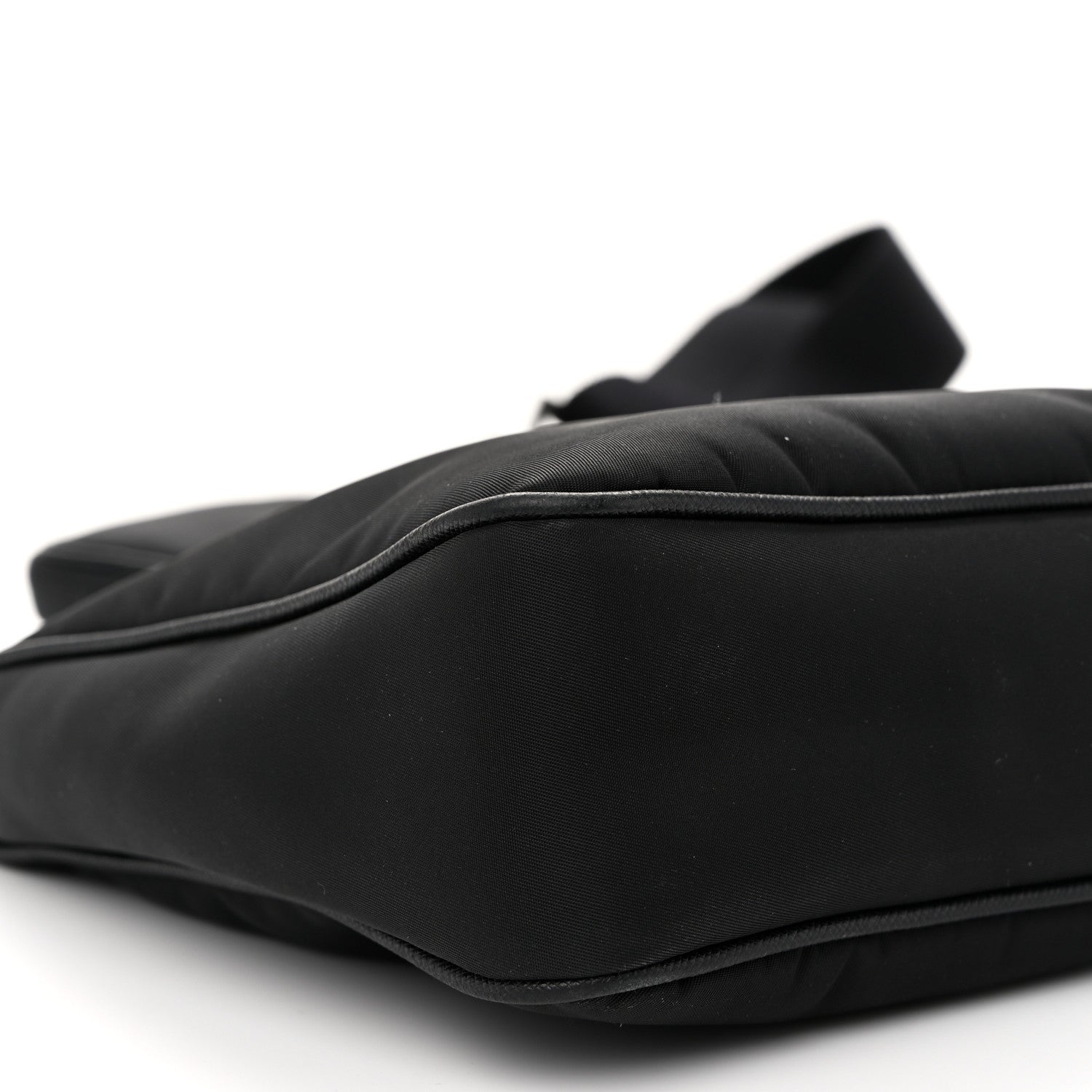 Prada Tessuto Nylon Saffiano Pocket Zippered Shoulder Bag Black 10 of 11