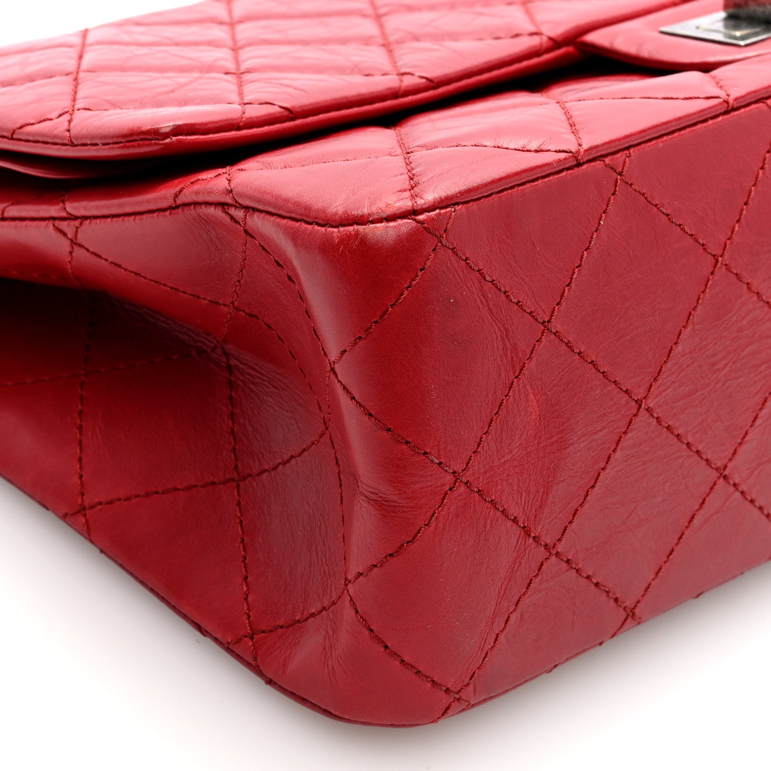 Chanel Aged Calfskin Quilted 2.55 Reissue 227 Flap Red 9 of 10