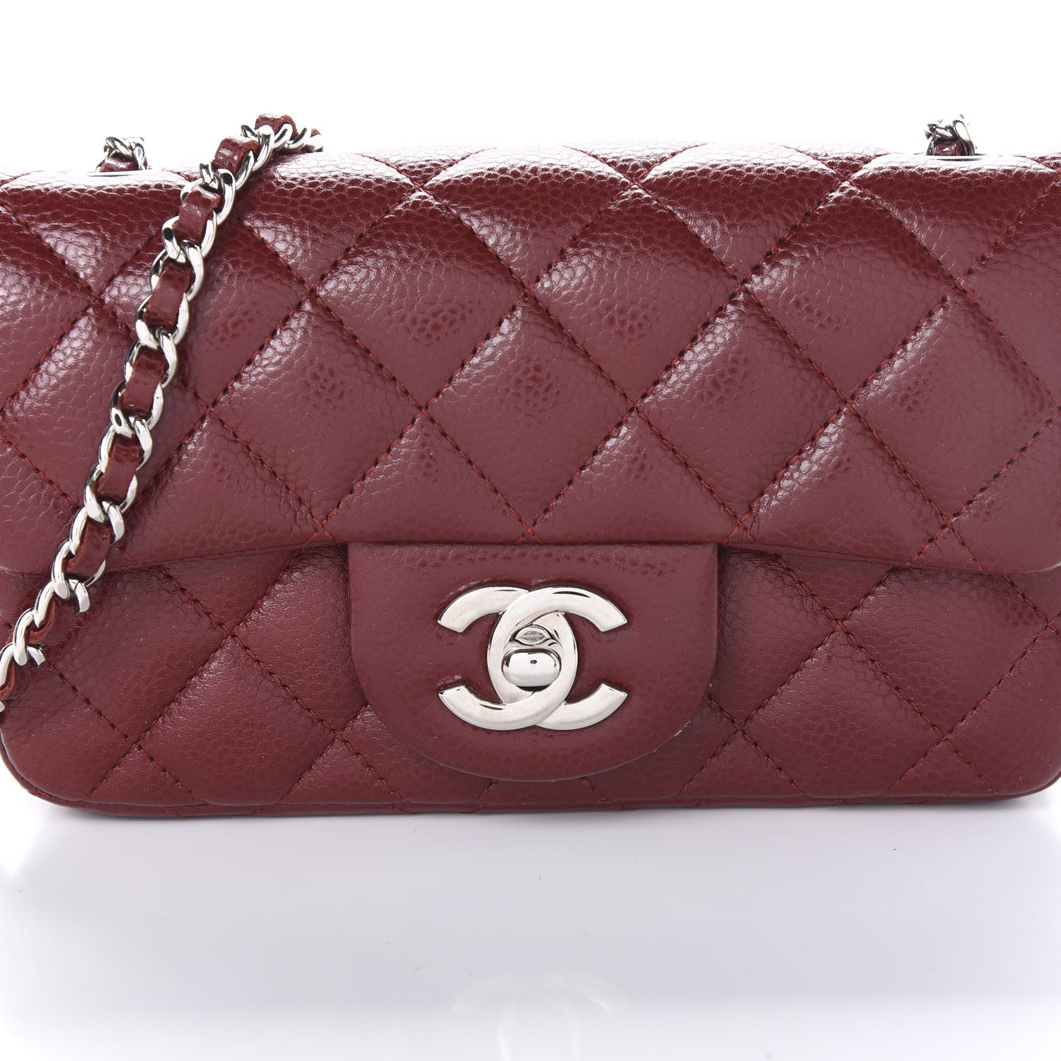 Chanel Caviar Quilted Extra Mini Flap Burgundy 9 of 9