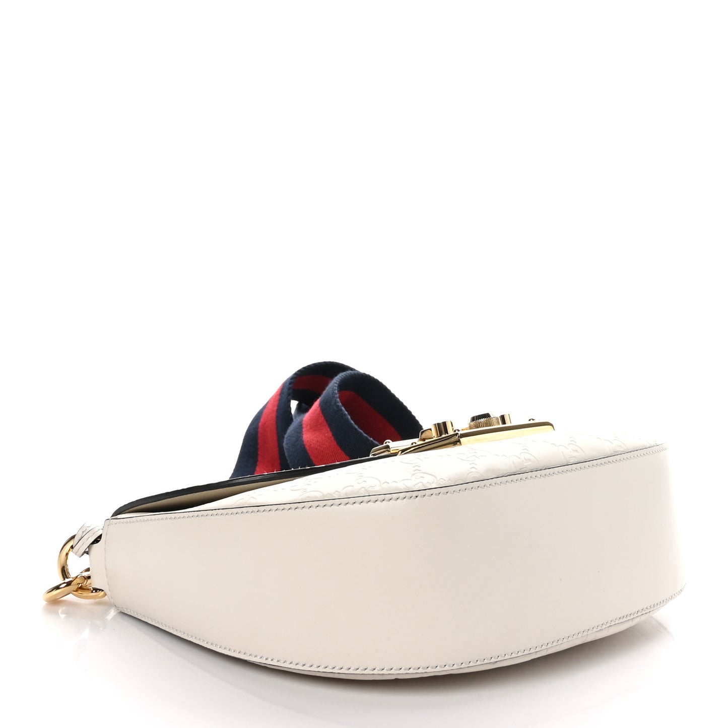 Guccissima Web Medium Padlock Messenger Shoulder Bag White
