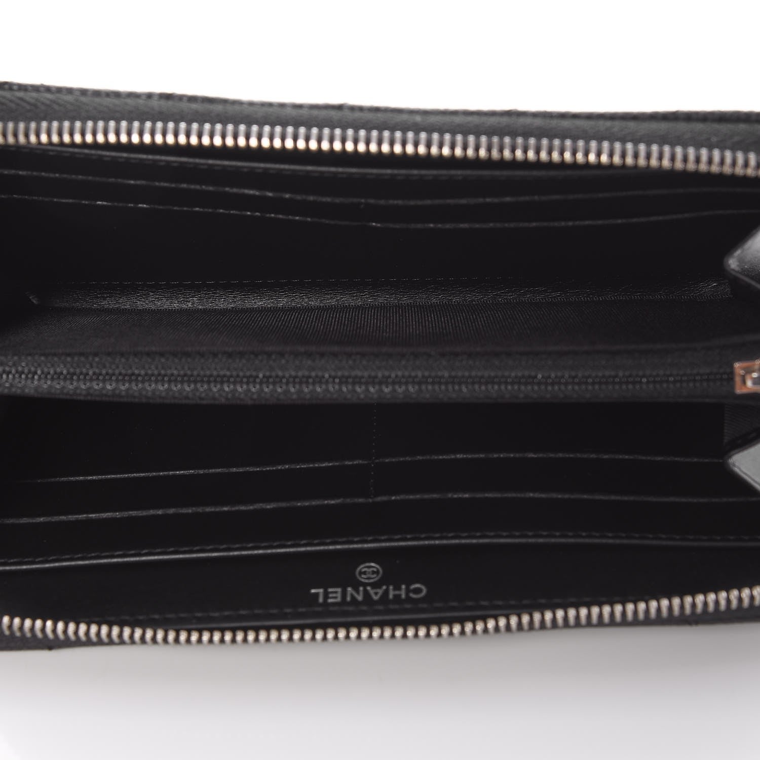Chanel Caviar Quilted Large Gusset Zip Around Wallet Black 5 of 9