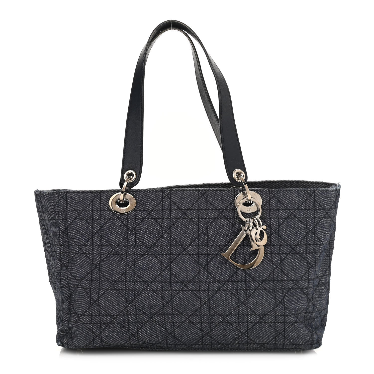 Christian Dior Denim Cannage Lady Dior Shopper Tote Blue 1 of 14