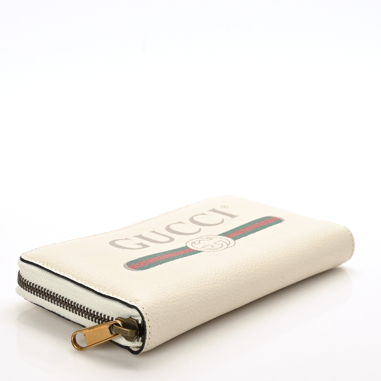 Gucci Calfskin Logo Zip Around Wallet White 4 of 6