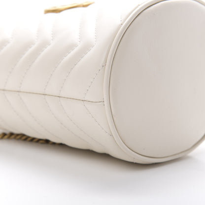 Gucci Calfskin Matelasse Mini GG Marmont 2.0 Bucket Bag White 9 of 12