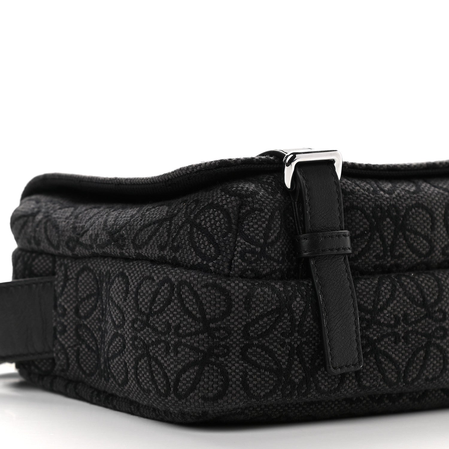 Loewe Jacquard Anagram Calfskin Military Messenger Bag Anthracite Black 7 of 8
