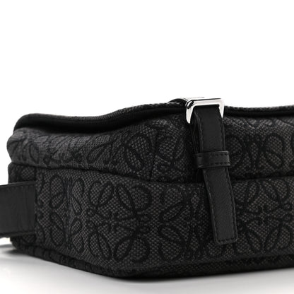 Loewe Jacquard Anagram Calfskin Military Messenger Bag Anthracite Black 7 of 8