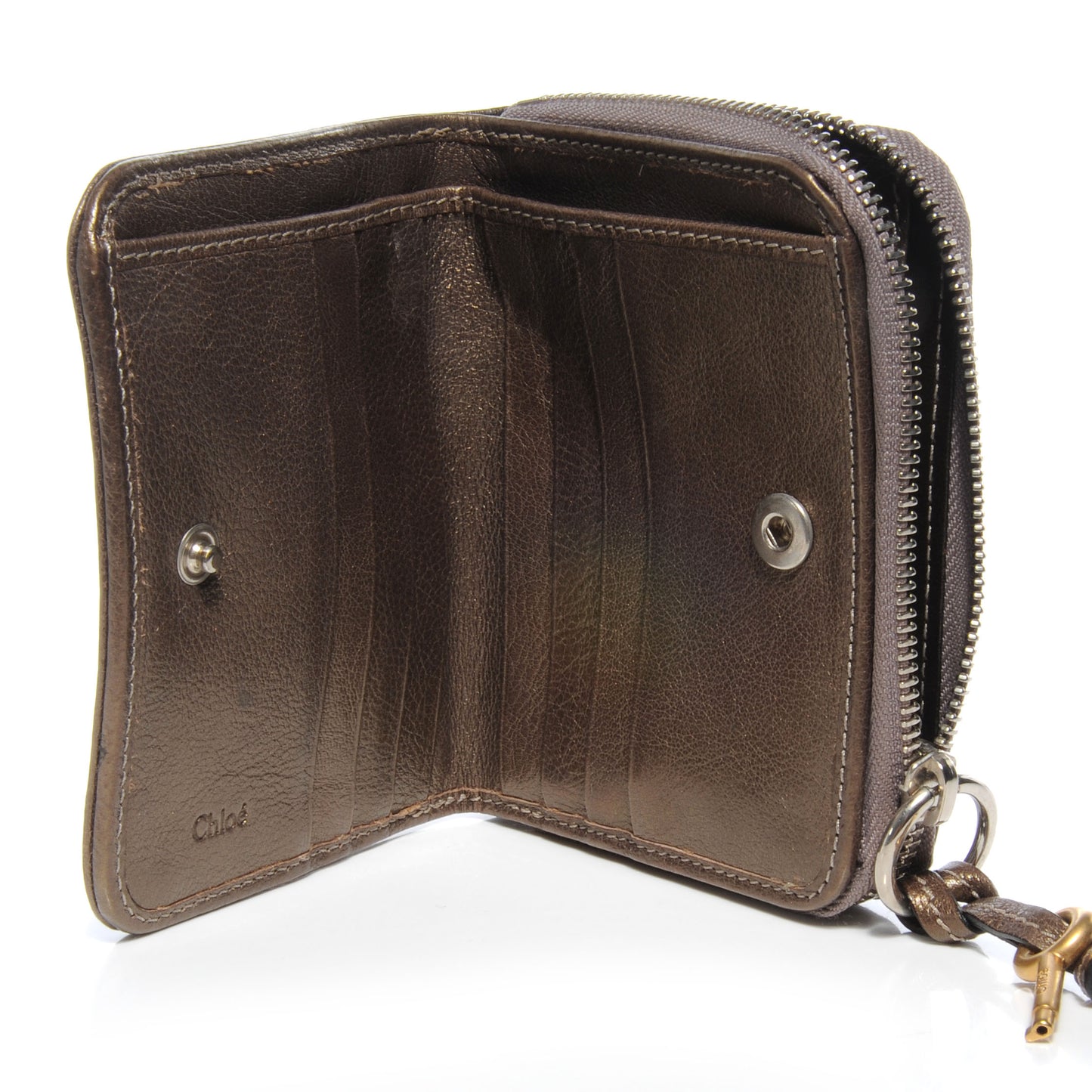 Leather Paddington French Wallet Metallic