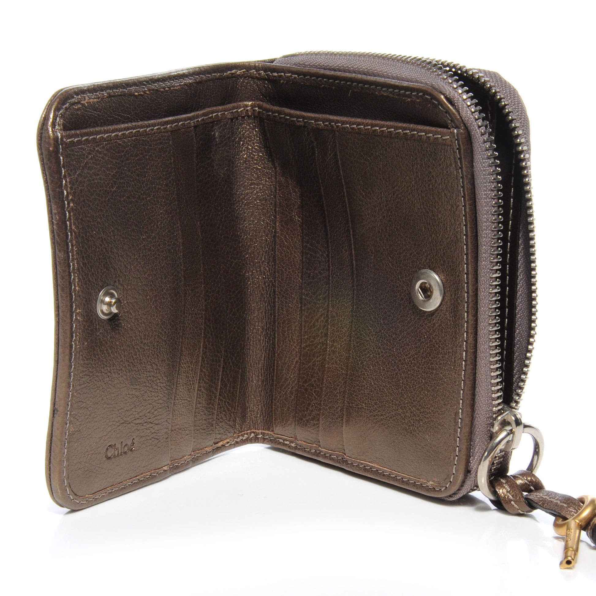 Chloe Leather Paddington French Wallet Metallic 4 of 8