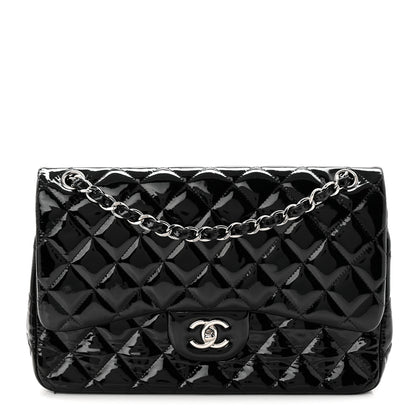Chanel Patent Quilted Jumbo Double Flap Black 1 of 11
