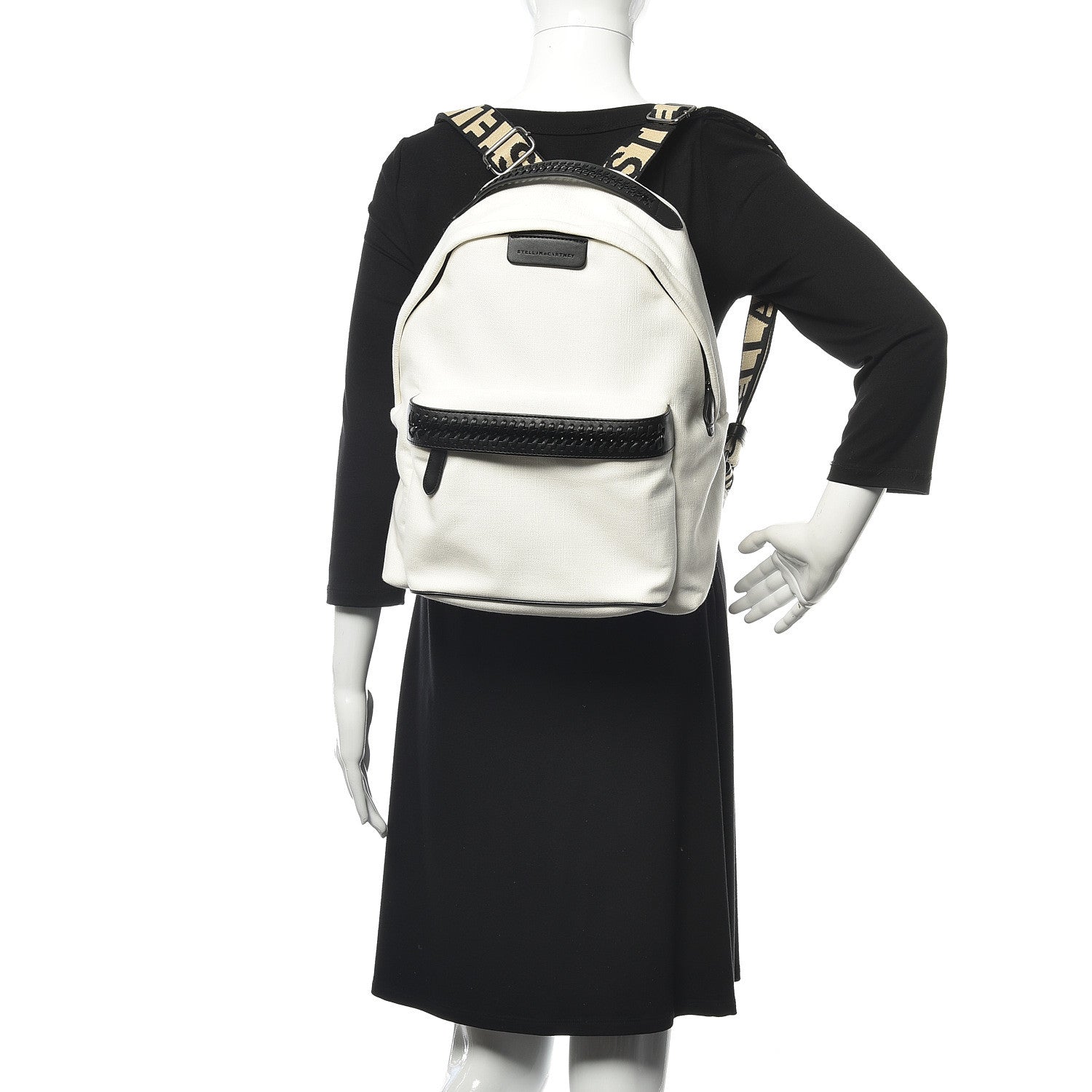 Stella McCartney Eco Denim Logo Backpack White 2 of 9