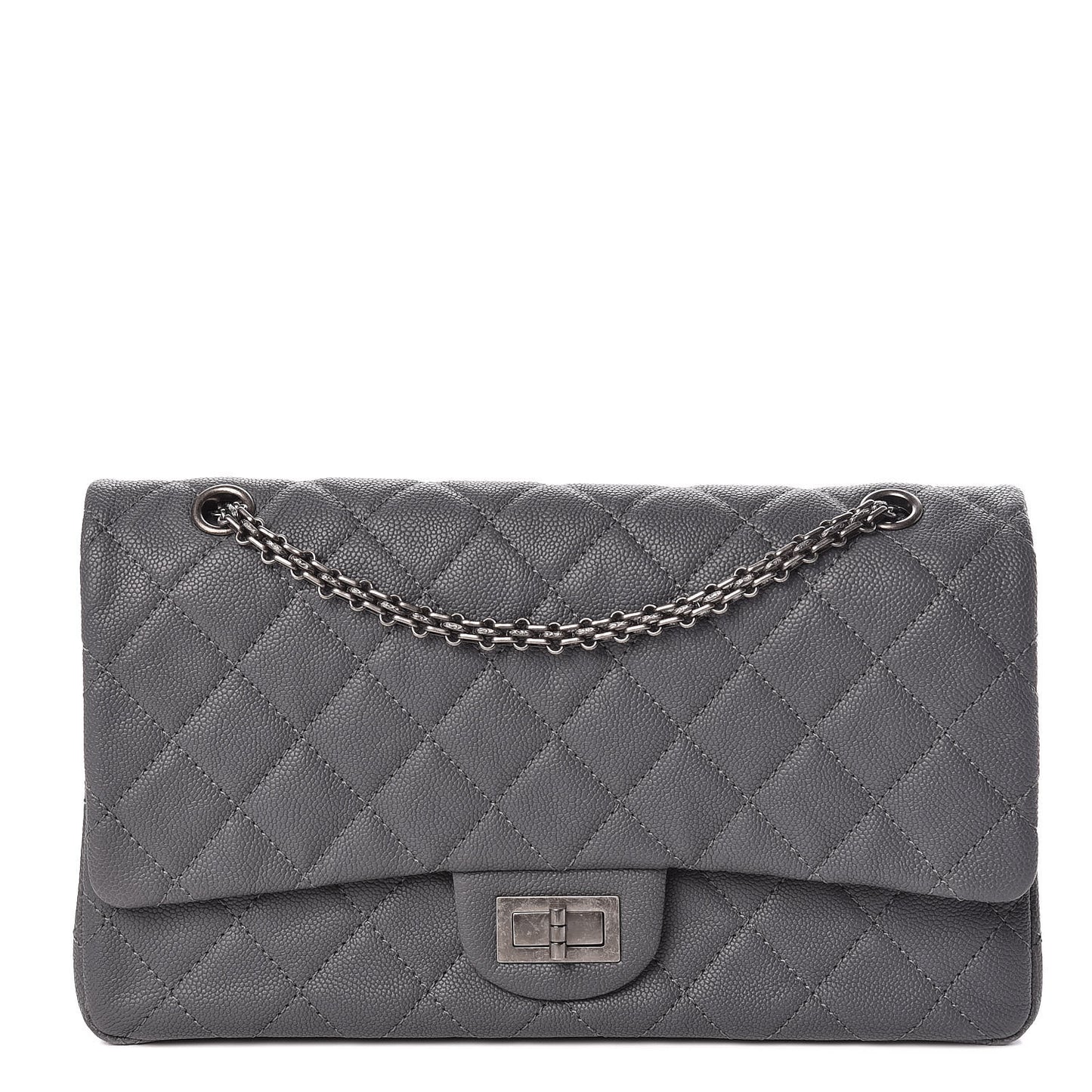 Caviar Quilted 2.55 Reissue 227 Flap Dark Grey