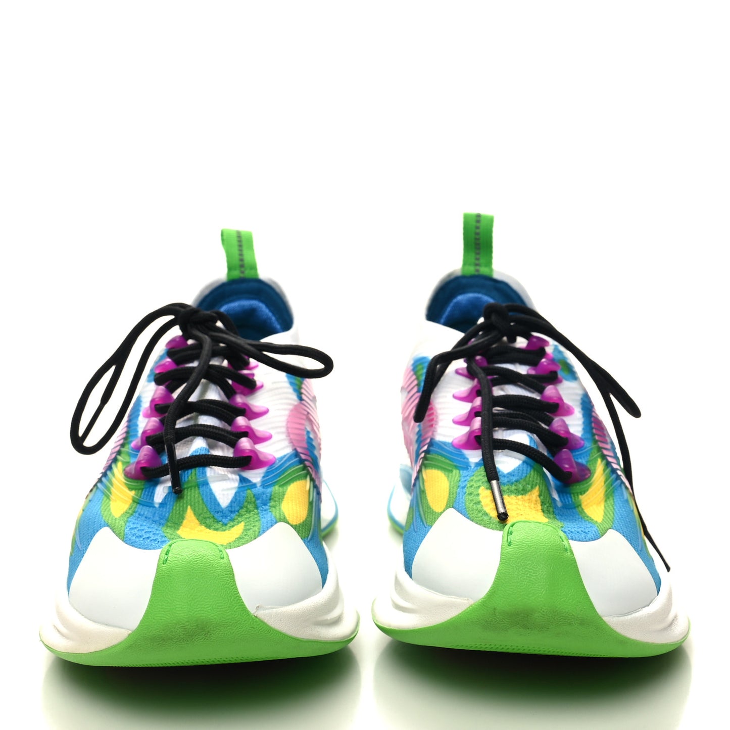 Technical Knit Fabric Waves Womens Gucci Run Sneakers 38.5 Multicolor