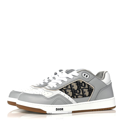 Christian Dior Smooth Calfskin Jacquard Oblique Mens B27 Low Top Sneakers 38 Beige Blue 3 of 7