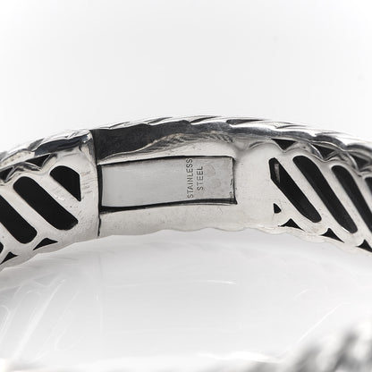 David Yurman Sterling Silver Diamond Black Onyx 10mm Waverly Bracelet 5 of 5