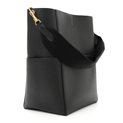 Celine Soft Grained Calfskin Sangle Bucket Bag Black 3 of 9